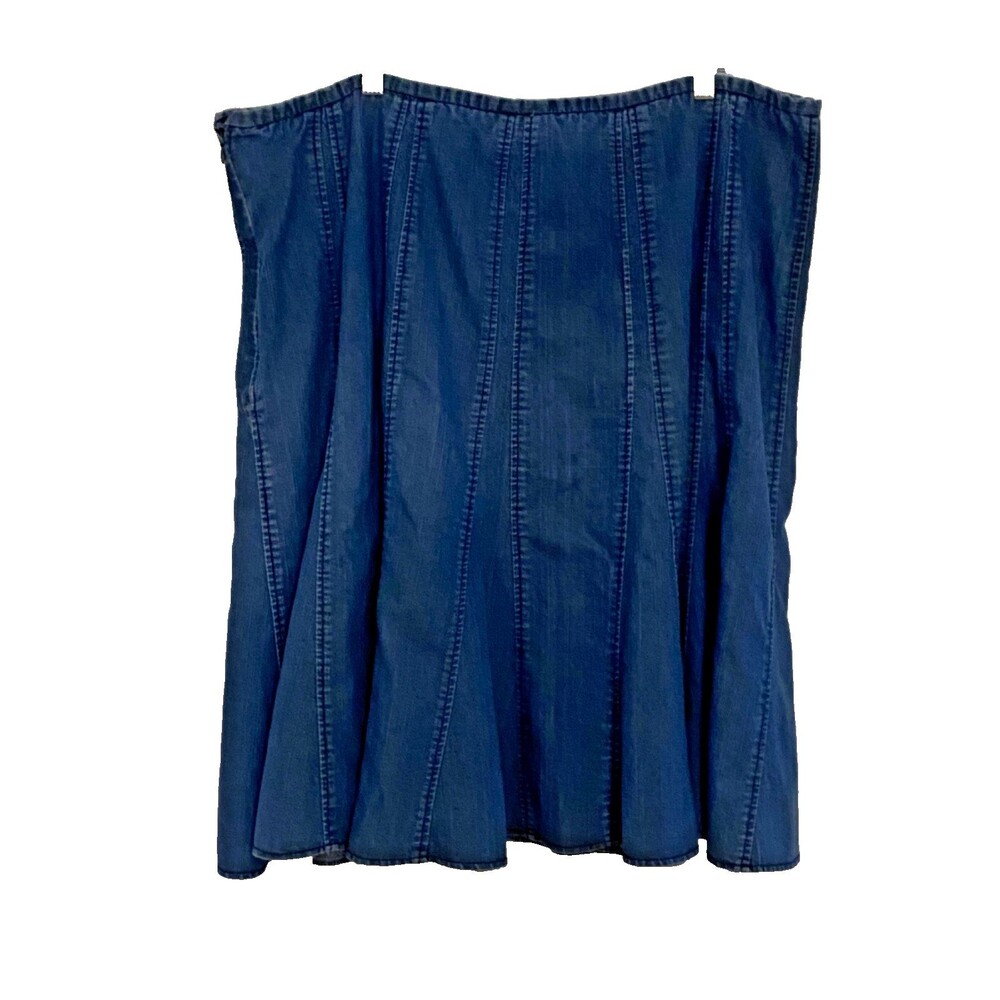 Dress Barn Jeans Skirt~42" waist/size 22W~Blue~Modest Midi Gored/Flared - Picture 2 of 2